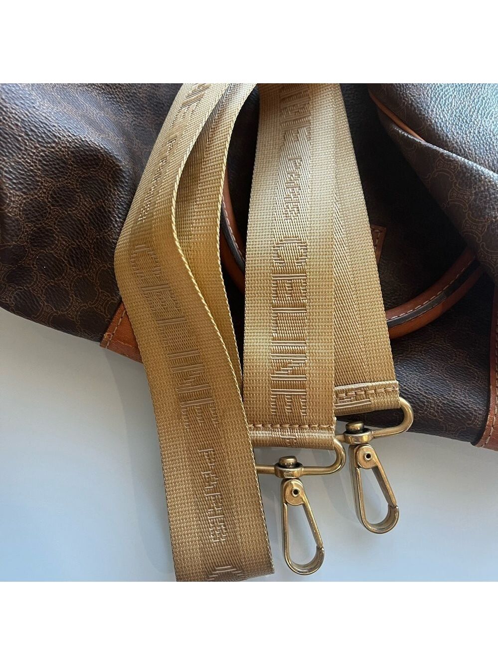 CELINE BROWN MACADAM DUFFLE BAG - Picture 16 of 16